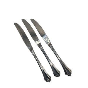 Set Of 3 Oneida Perception Stainless Steel Table Knives Glossy Finish Korea Disc